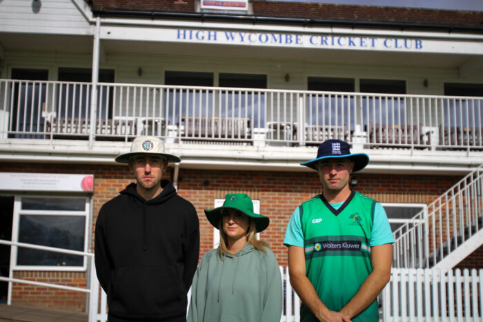 Selection of wide-brimmed cricket hats. A different style to the baggy cap